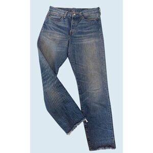 LEVI'S White Oak Cone Selvedge Denim Button Fly Straight Leg Jeans Sz 28